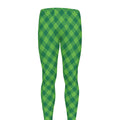 Green St. Patrick's Day Plaid Print Men's Leggings