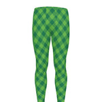 Green St. Patrick's Day Plaid Print Men's leggings