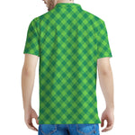 Green St. Patrick's Day Plaid Print Men's Polo Shirt