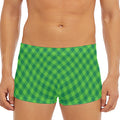 Green St. Patrick's Day Plaid Print Men's Short Boxer Briefs