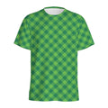 Green St. Patrick's Day Plaid Print Men's Athletic T-Shirt