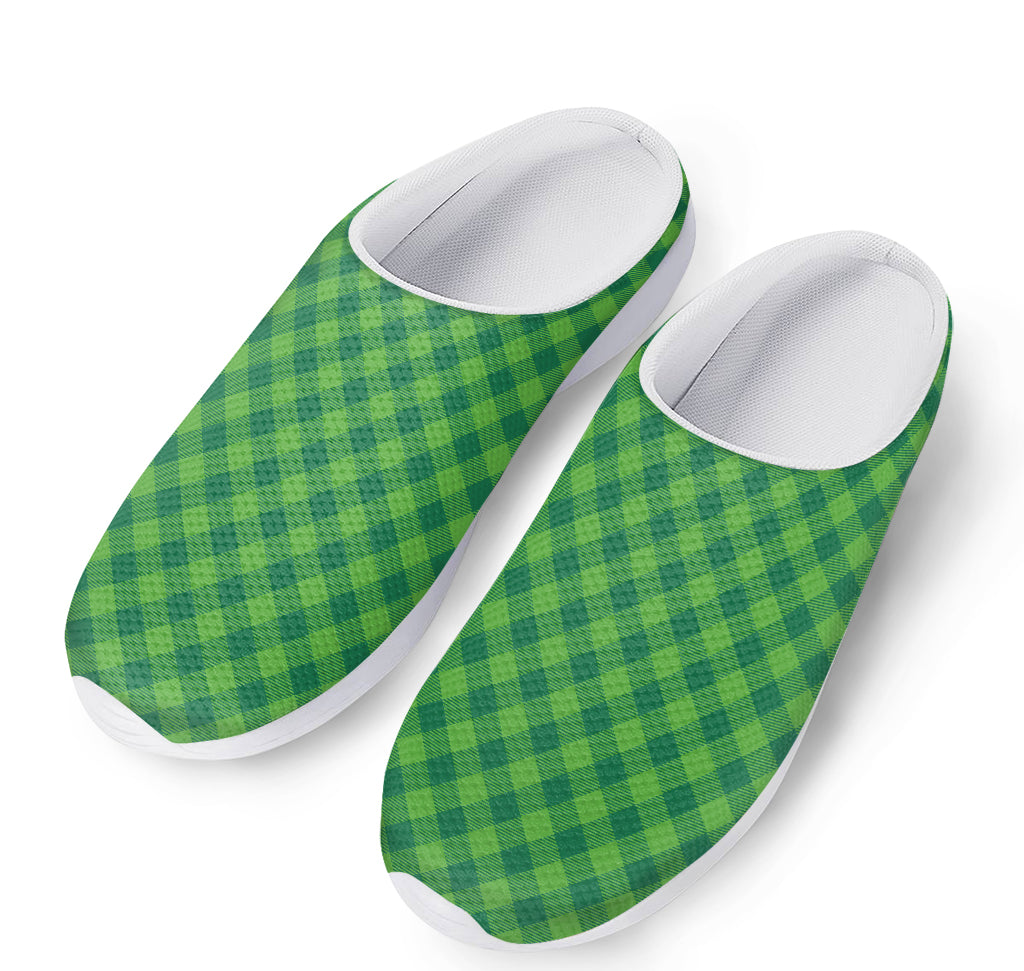 Green St. Patrick's Day Plaid Print Mesh Casual Shoes