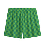 Green St. Patrick's Day Plaid Print Mesh Shorts