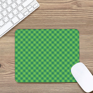 Green St. Patrick's Day Plaid Print Mouse Pad