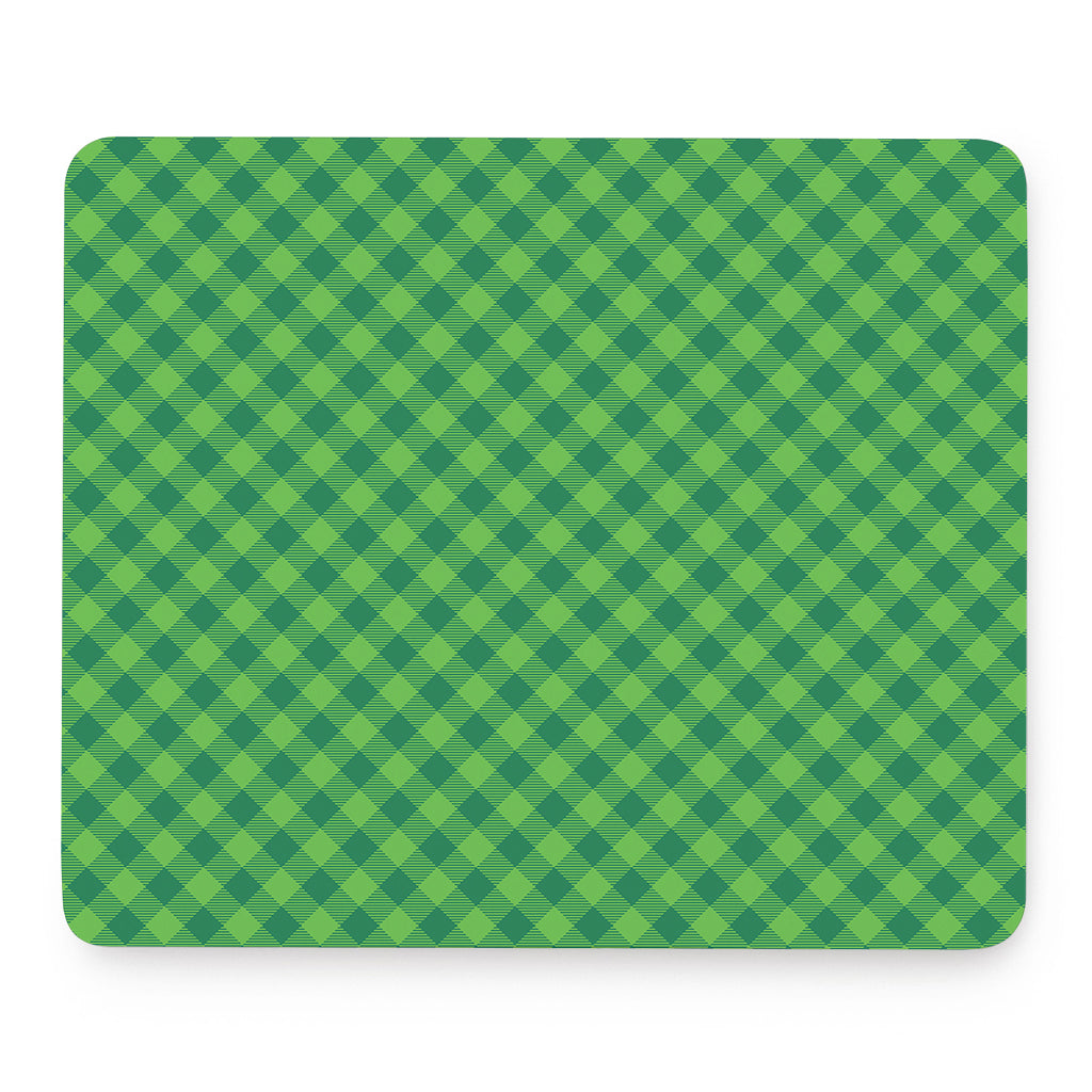 Green St. Patrick's Day Plaid Print Mouse Pad