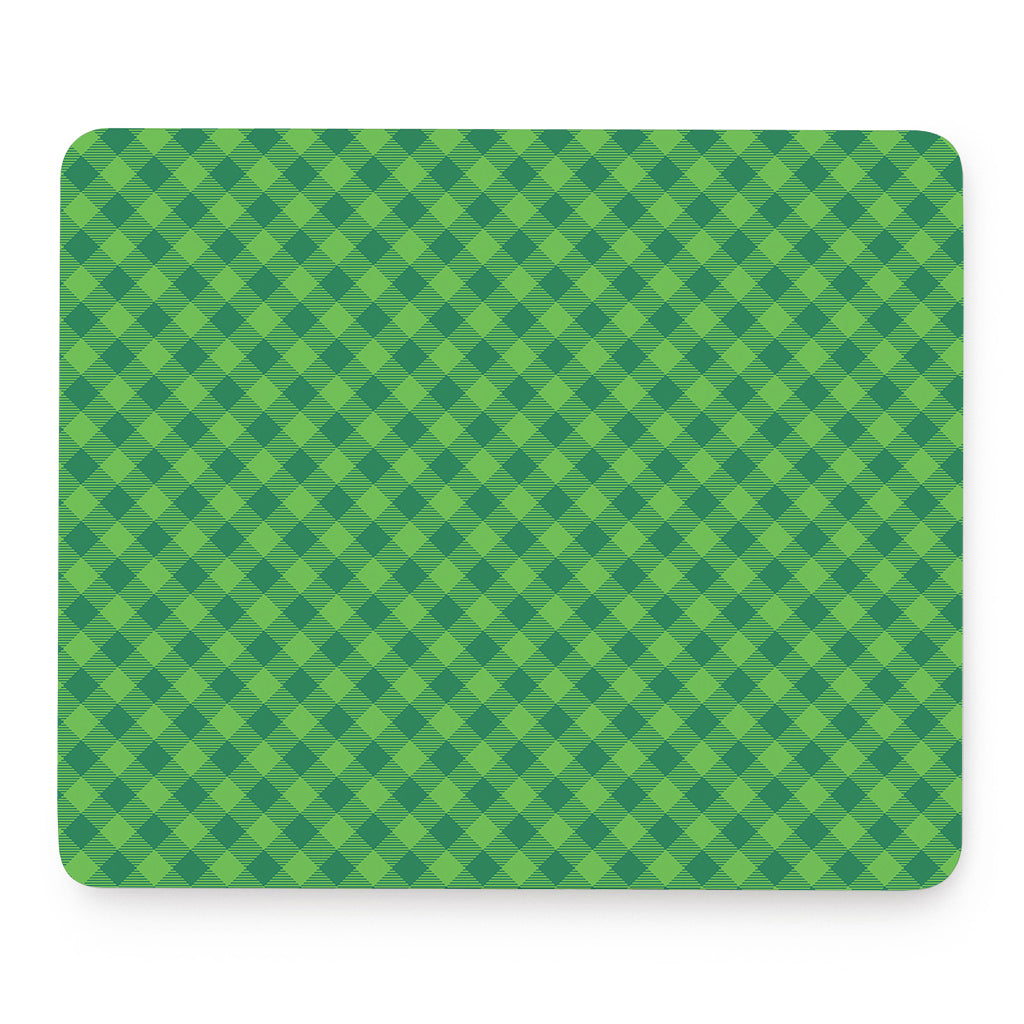 Green St. Patrick's Day Plaid Print Mouse Pad