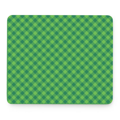 Green St. Patrick's Day Plaid Print Mouse Pad