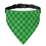 Green St. Patrick's Day Plaid Print Over The Collar Dog Bandana