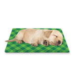 Green St. Patrick's Day Plaid Print Pet Cooling Mat Cover