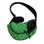 Green St. Patrick's Day Plaid Print Pet Sling Carrier
