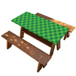 Green St. Patrick's Day Plaid Print Picnic Table Cover