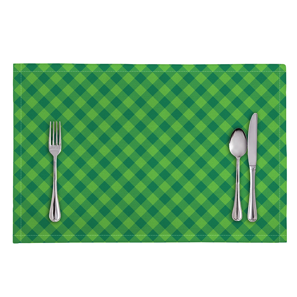 Green St. Patrick's Day Plaid Print Placemat