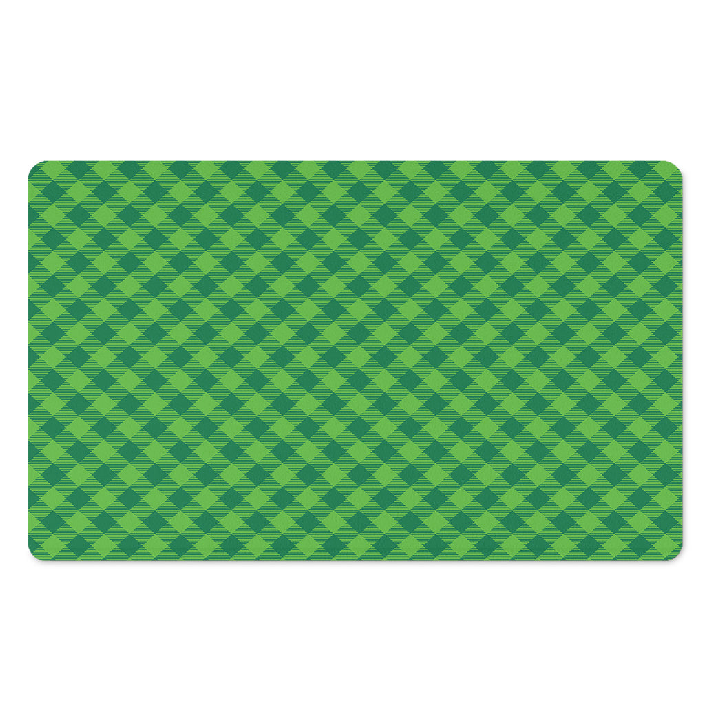 Green St. Patrick's Day Plaid Print Polyester Doormat