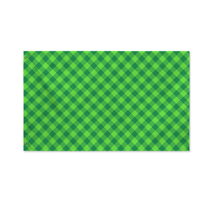Green St. Patrick's Day Plaid Print Polyester Flag