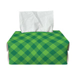 Green St. Patrick's Day Plaid Print Rectangle Tissue Box Cover