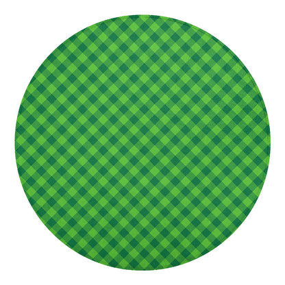Green St. Patrick's Day Plaid Print Round Blanket