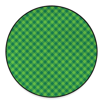 Green St. Patrick's Day Plaid Print Round Floor Mat