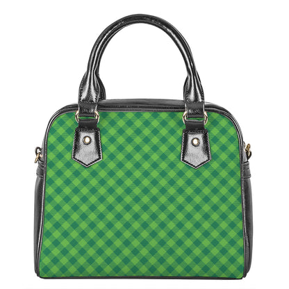Green St. Patrick's Day Plaid Print Shoulder Handbag