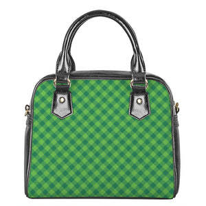 Green St. Patrick's Day Plaid Print Shoulder Handbag