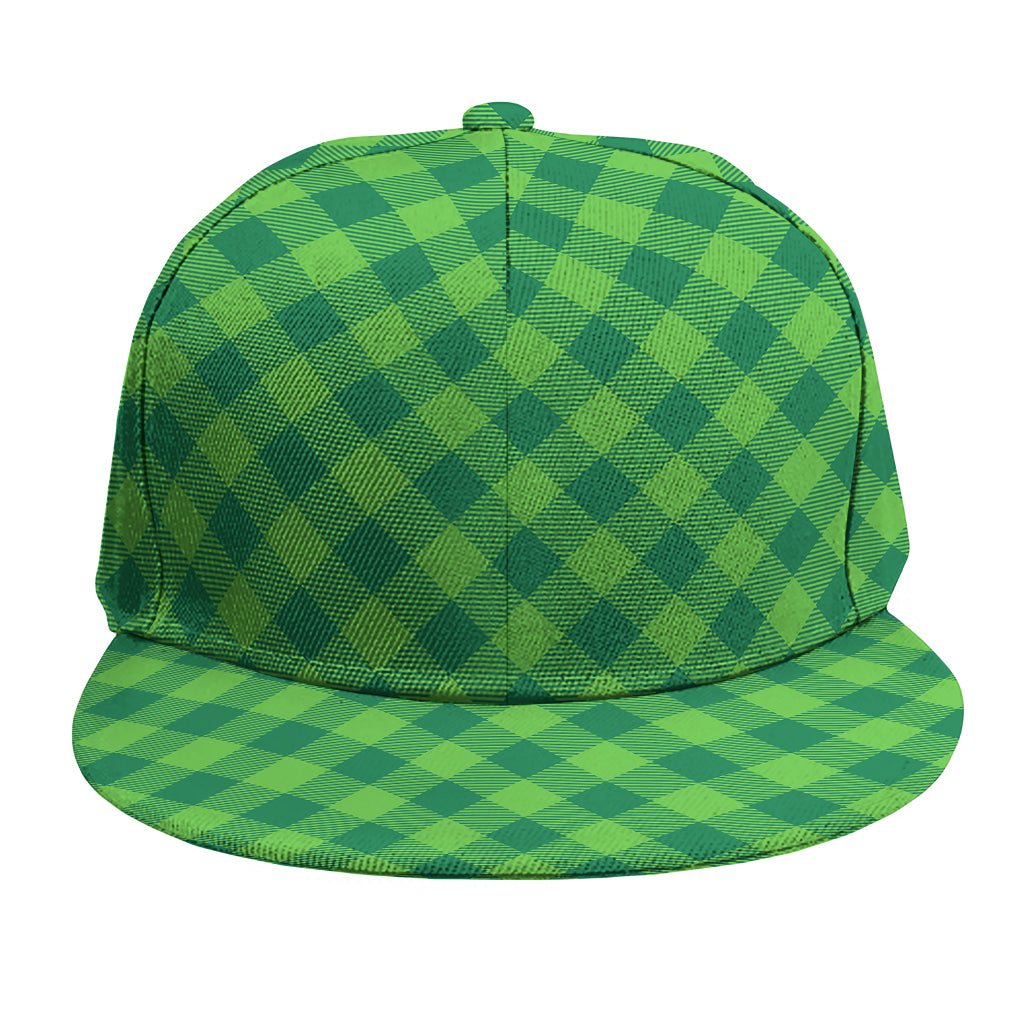 Green St. Patrick's Day Plaid Print Snapback Cap