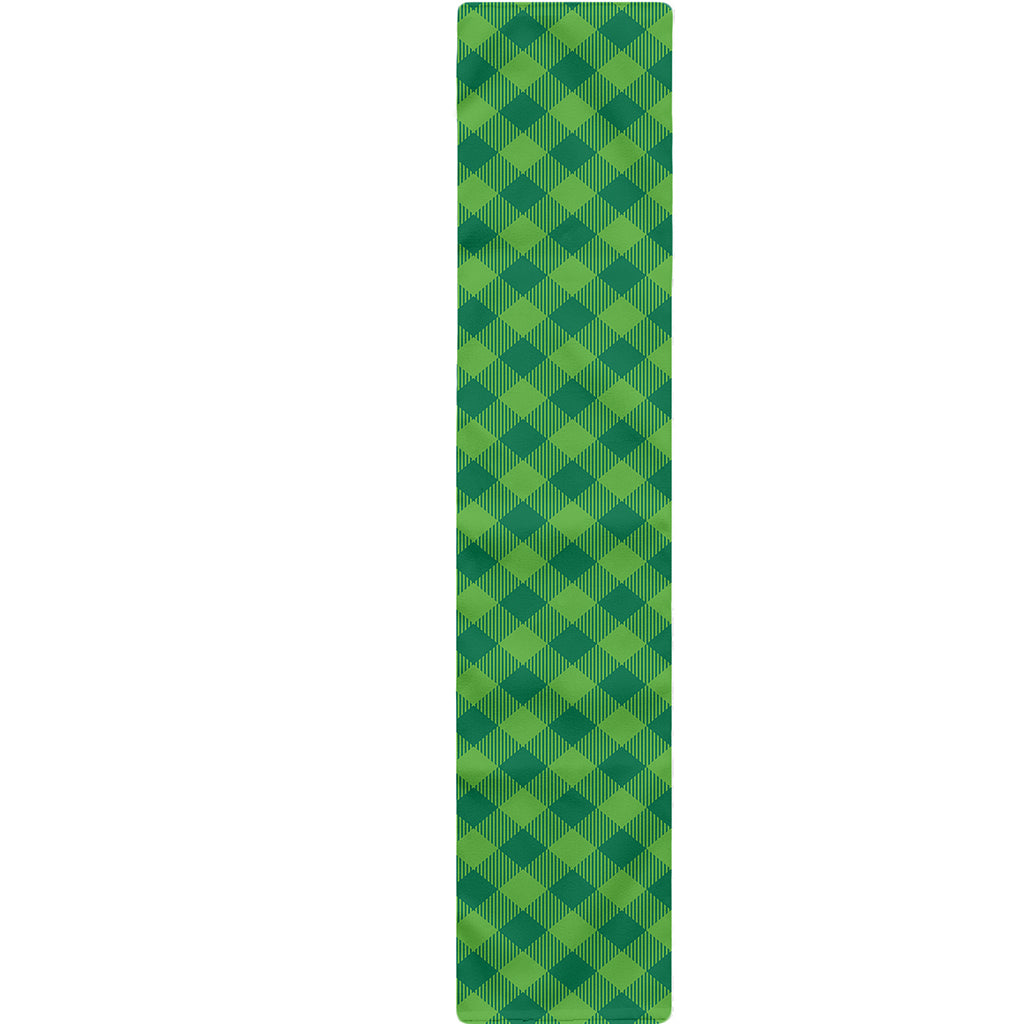Green St. Patrick's Day Plaid Print Table Runner