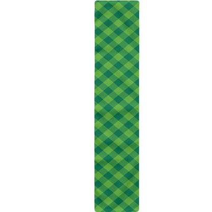 Green St. Patrick's Day Plaid Print Table Runner