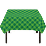 Green St. Patrick's Day Plaid Print Tablecloth