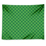 Green St. Patrick's Day Plaid Print Tapestry