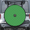 Green St. Patrick's Day Plaid Print Tire Cover With Camera Hole