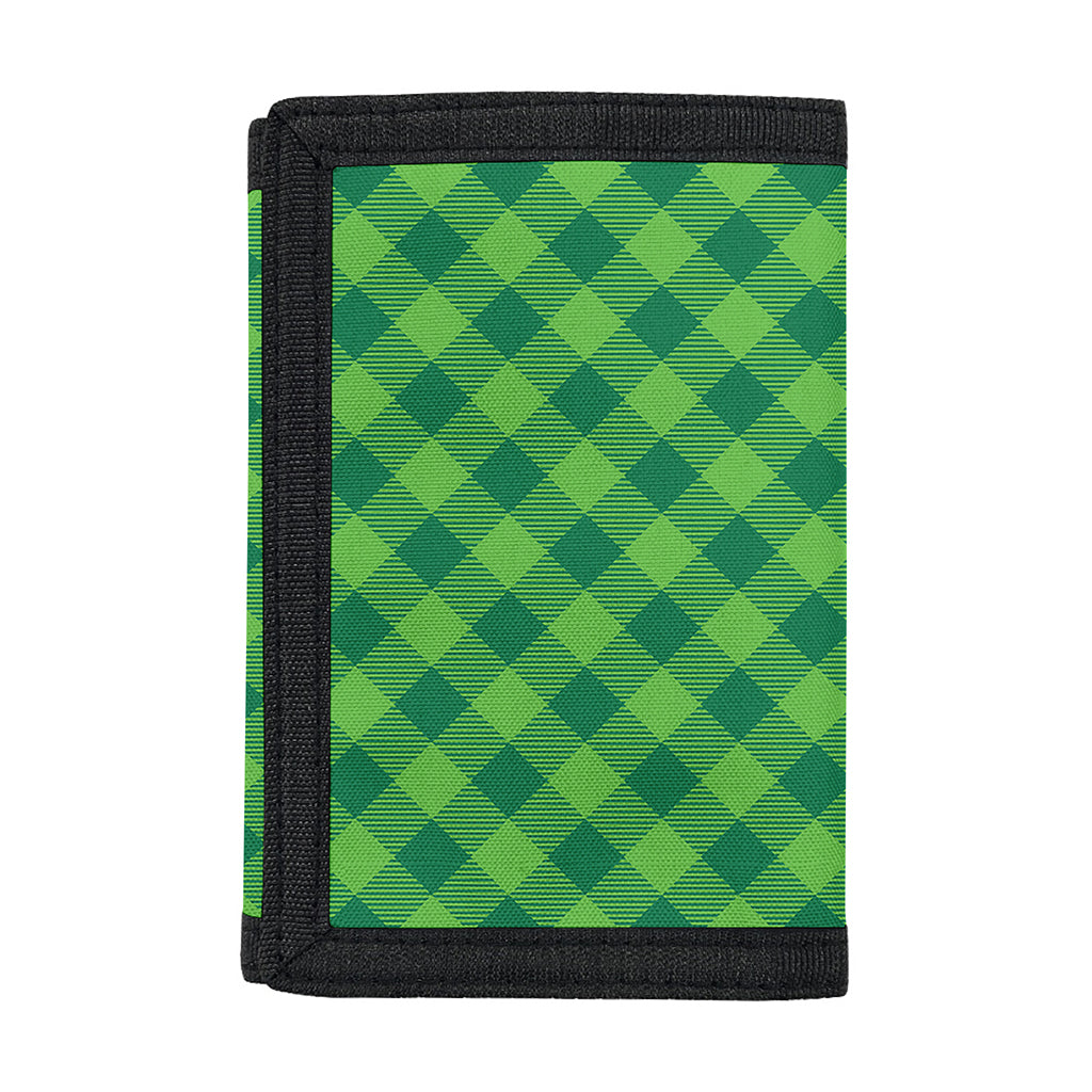 Green St. Patrick's Day Plaid Print Trifold Wallet