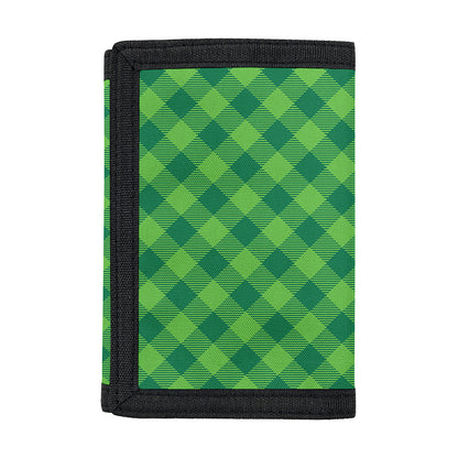 Green St. Patrick's Day Plaid Print Trifold Wallet