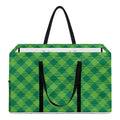 Green St. Patrick's Day Plaid Print Utility Tote Bag