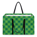 Green St. Patrick's Day Plaid Print Utility Tote Bag