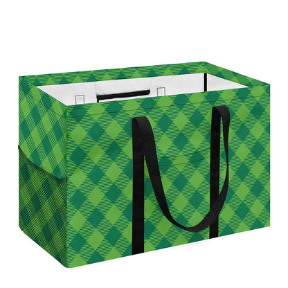 Green St. Patrick's Day Plaid Print Utility Tote Bag