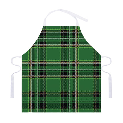 Green Stewart Tartan Pattern Print Adjustable Apron