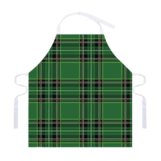 Green Stewart Tartan Pattern Print Adjustable Apron