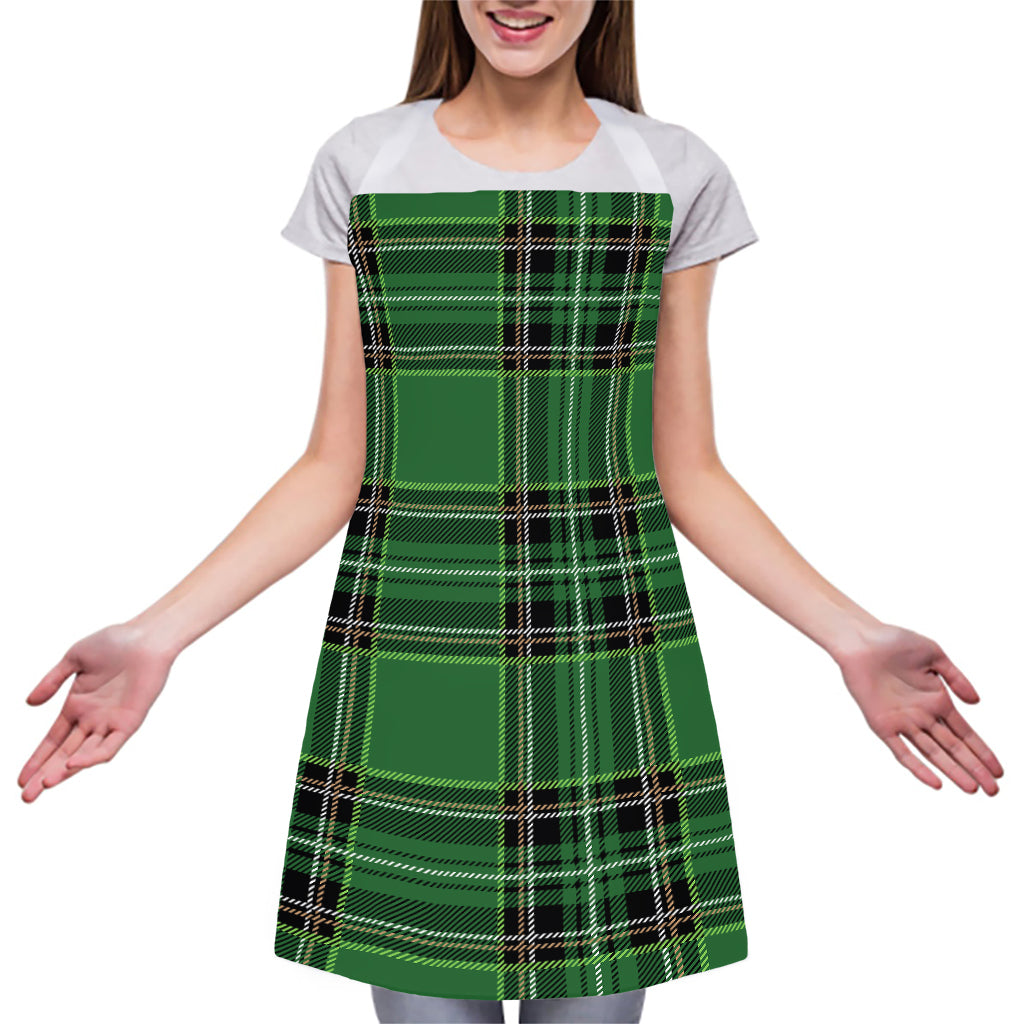 Green Stewart Tartan Pattern Print Adjustable Apron