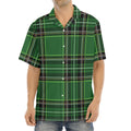 Green Stewart Tartan Pattern Print Aloha Shirt