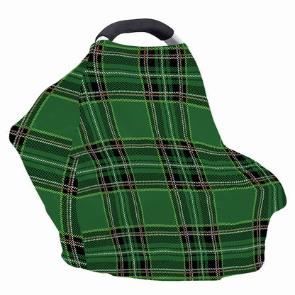 Green Stewart Tartan Pattern Print Baby Seat Cover