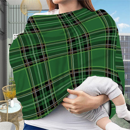 Green Stewart Tartan Pattern Print Baby Seat Cover