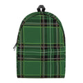 Green Stewart Tartan Pattern Print School Backpack