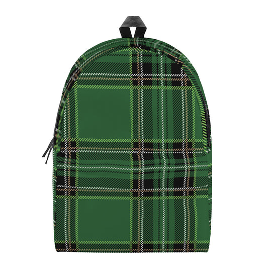 Green Stewart Tartan Pattern Print Backpack