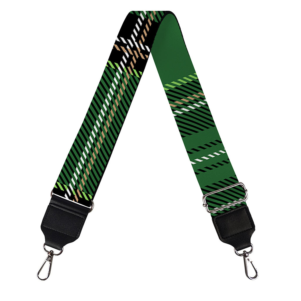 Green Stewart Tartan Pattern Print Bag Strap