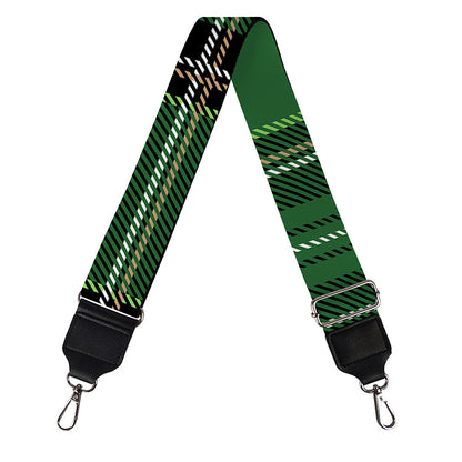 Green Stewart Tartan Pattern Print Bag Strap