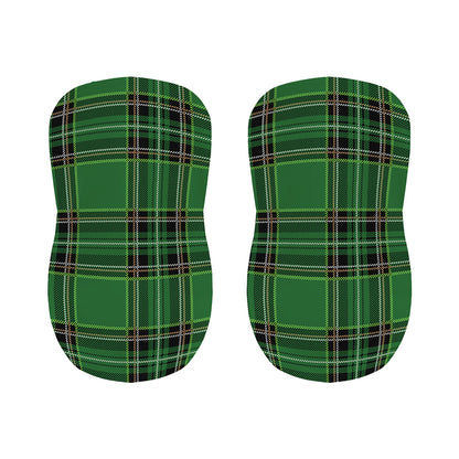 Green Stewart Tartan Pattern Print Bar Stool Covers