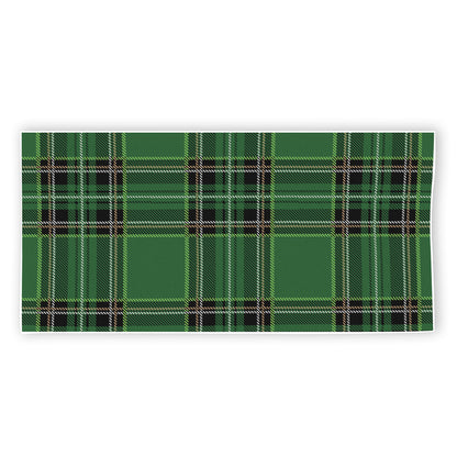 Green Stewart Tartan Pattern Print Beach Towel