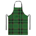 Green Stewart Tartan Pattern Print Bib Apron With Pocket