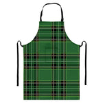 Green Stewart Tartan Pattern Print Bib Apron With Pocket
