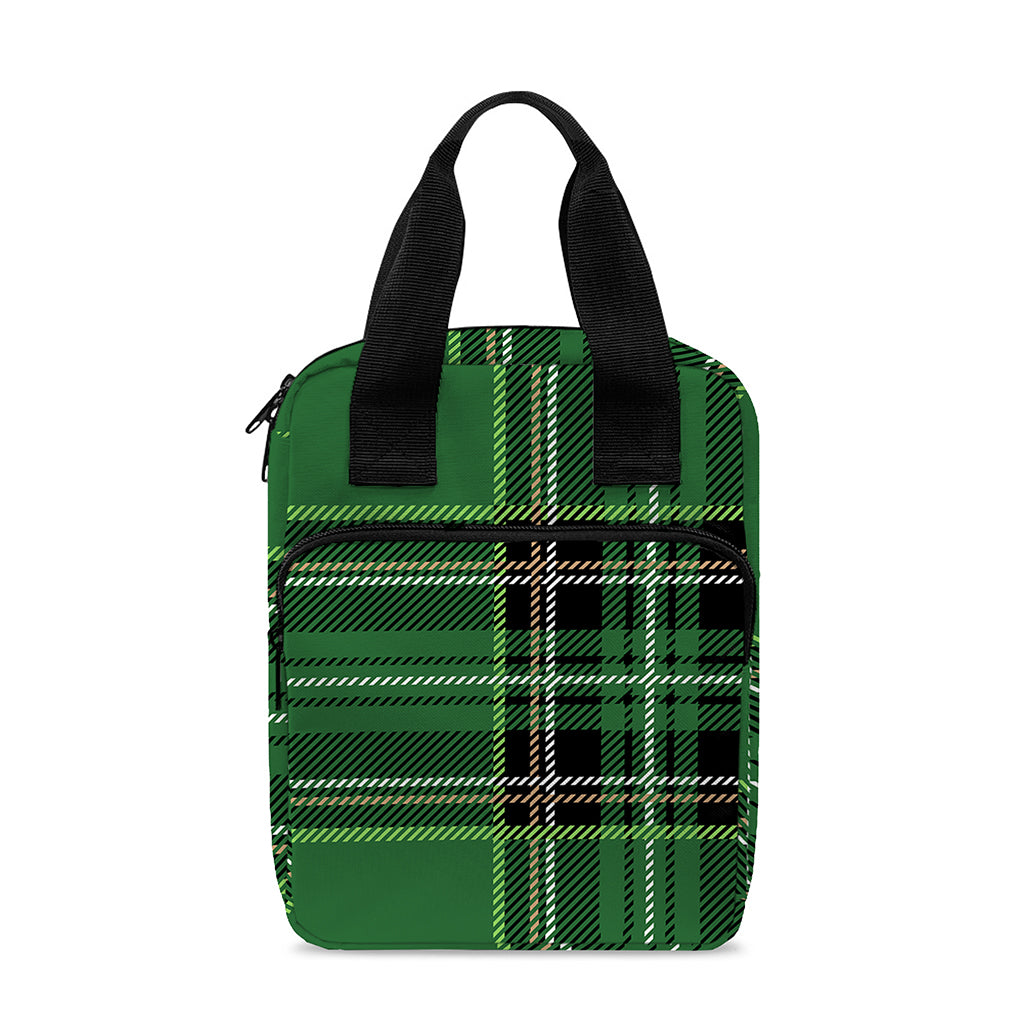 Green Stewart Tartan Pattern Print Bible Tote Bag