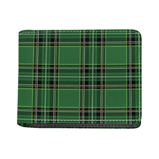 Green Stewart Tartan Pattern Print Bifold Wallet